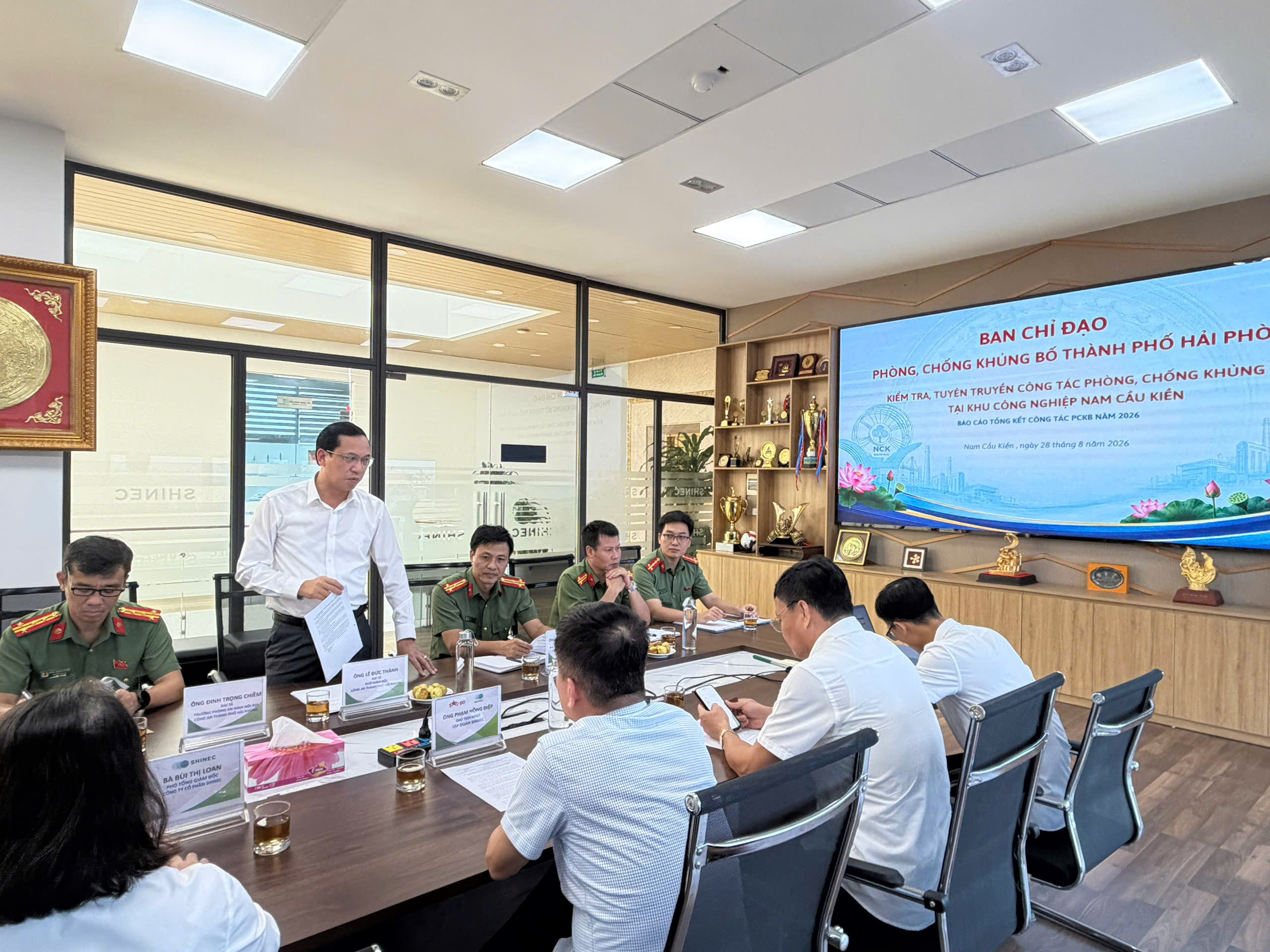 Ban Chỉ đạo Phòng, chống khủng bố thành phố Hải Phòng kiểm tra, hướng dẫn công tác phòng, chống khủng bố tại Khu công nghiệp Nam Cầu Kiền 